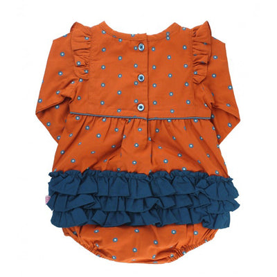 Spiced Clove Ruffled Bubble Romper