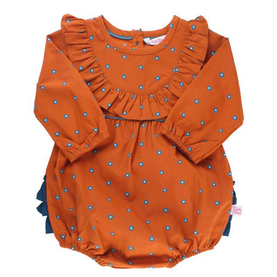 Spiced Clove Ruffled Bubble Romper