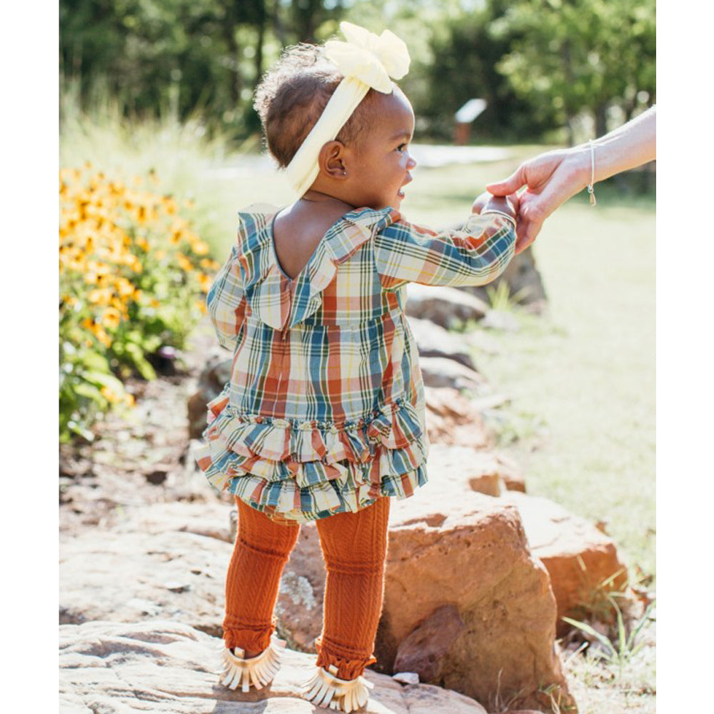 Miller Plaid V-Back Bubble Romper