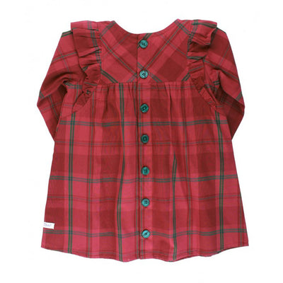 Noel Plaid Button Back Dress
