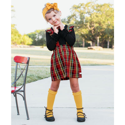 Remington Plaid Ruffle Strap Skirt