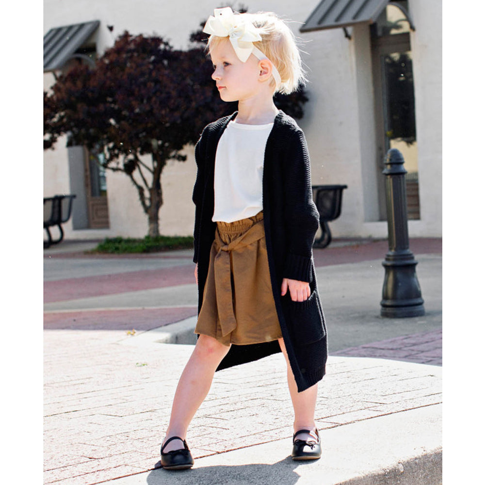 Tan Faux Suede Paperbag Skirt