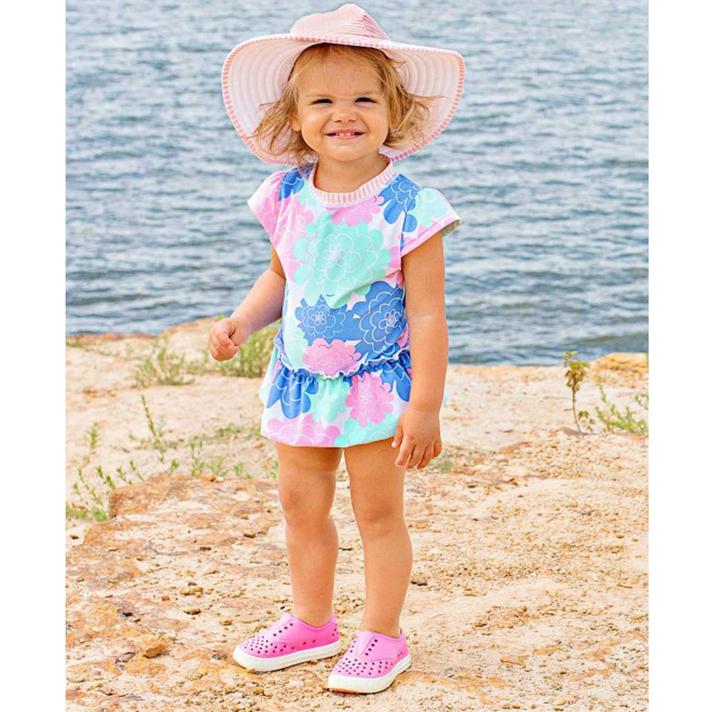 Pastel Petals Peplum One Piece