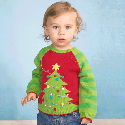 Boys Christmas Tree 100% Knit Cotton Sweater