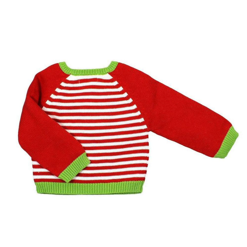Hand Knit Cotton Reindeer Sweater