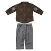 Elk Lodge Printed Shirt with Pinstripe Trousers for Baby Boys