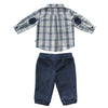 Mathlete Plaid Shirt and Suede Jogger Set for Baby Boys