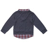 Ribbed Knit Sweater and Plaid 2fer Shirt for Boys