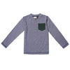 Navy Melange Pocket Crew Henley