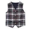 The Homecoming Reversible Vest in Navy and Plaid for Boys