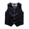 The Homecoming Reversible Vest in Navy and Plaid for Boys