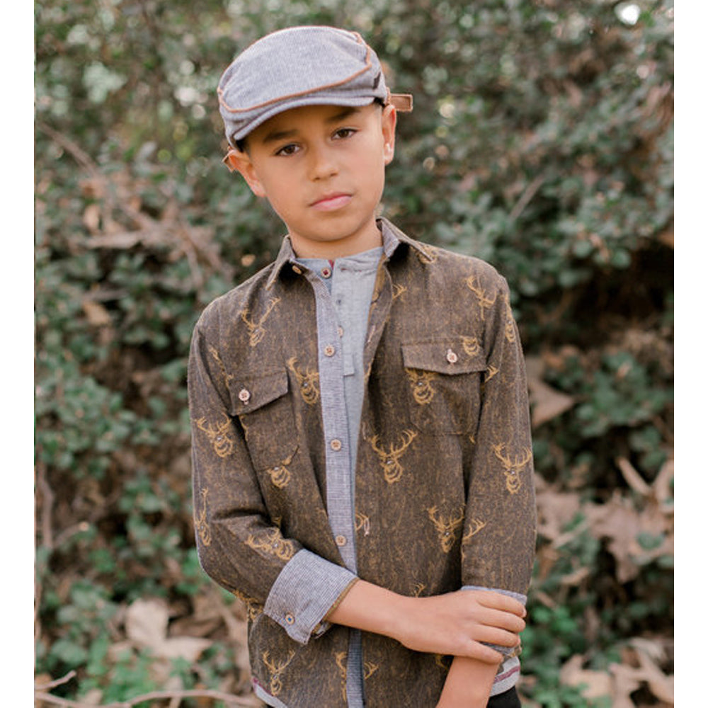 Elk Lodge Printed Shirt for Boys