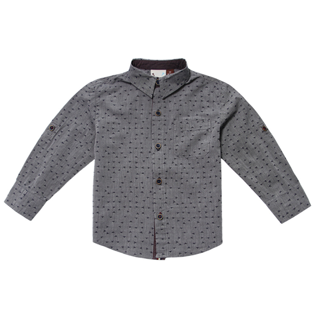 Confetti Print Poplin Roll-up Sleeve Shirt for Boys