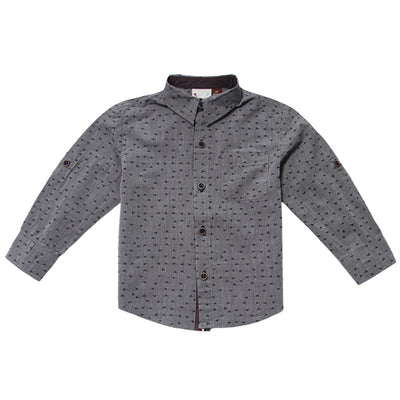 Confetti Print Poplin Roll-up Sleeve Shirt for Boys