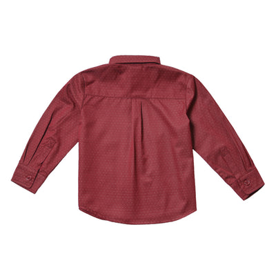 Crimson Pindot Shirt for Boys