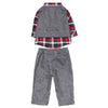 Holiday Plaid Shirt and Herringbone Vest and Pant Set with Bowtie