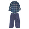 Plaid Flannel Shirt and Navy Twill Trousers for Baby Boys