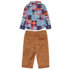 Madras Plaid Shirt and Mustard Twill Trousers for Baby Boys