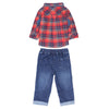 Plaid Flannel Shirt and Vintage Denim Jeans for Baby Boys