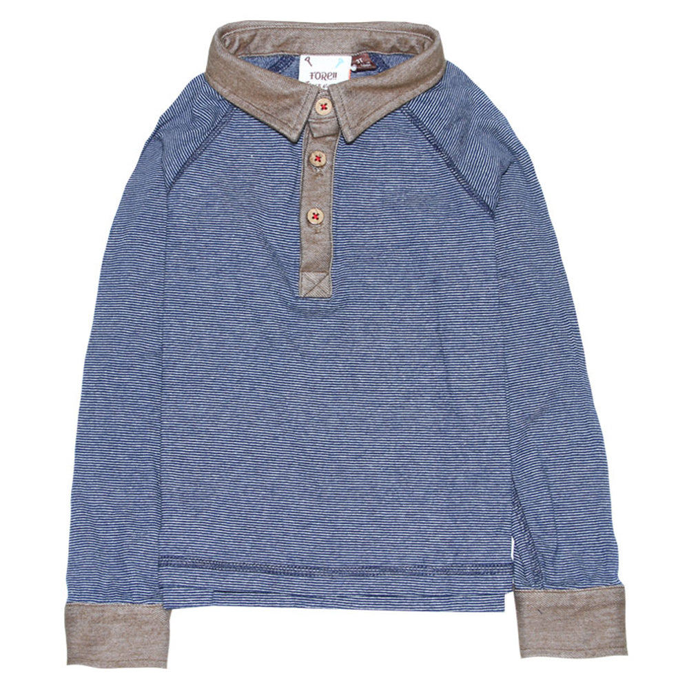 Mini Stripe Raglan Polo Shirt