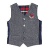 Herringbone and Ashton Plaid Reversible Vest for Boys