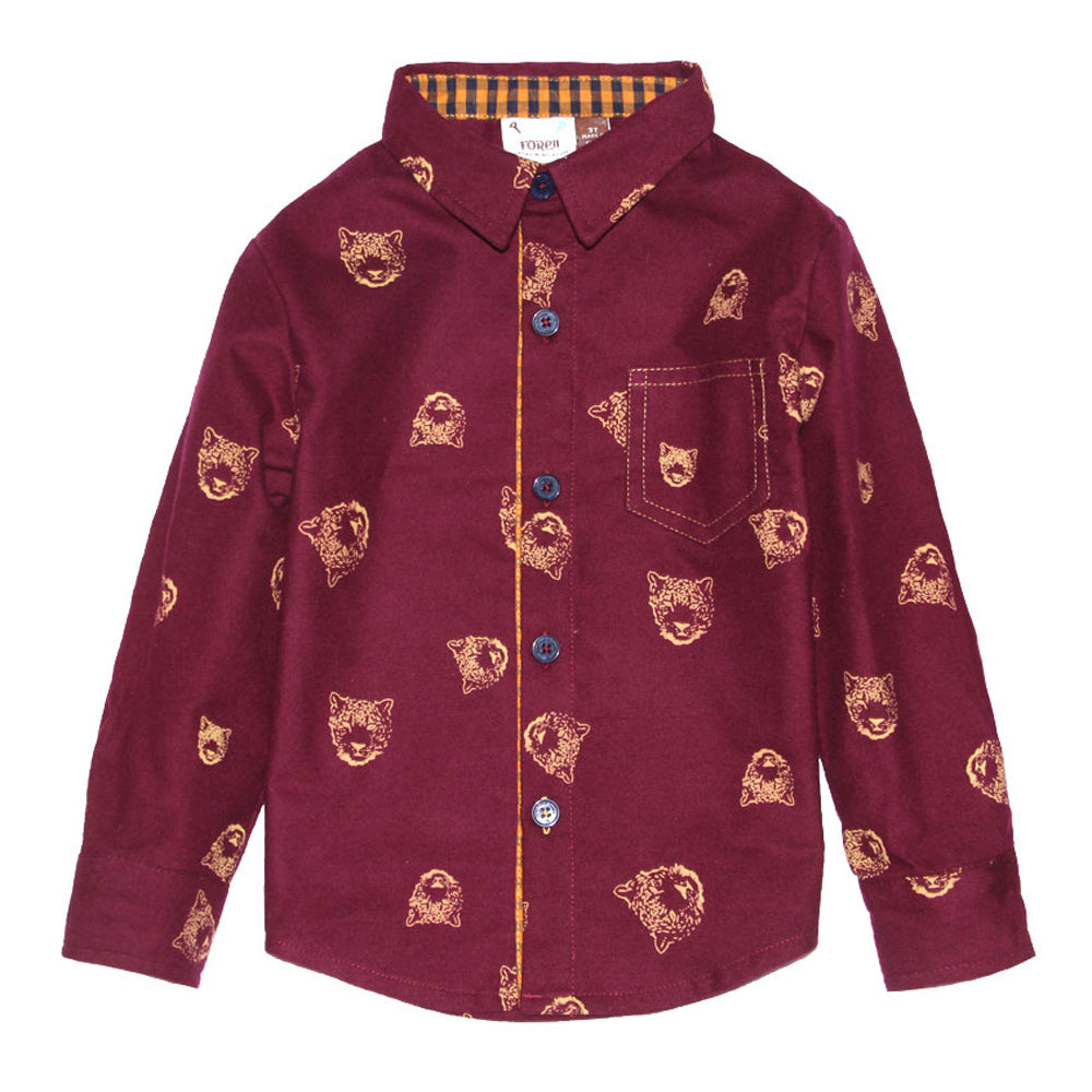 Panther Print Flannel Shirt for Boys