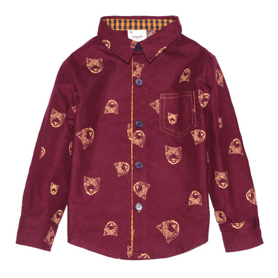 Panther Print Flannel Shirt for Boys