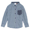 Navy and Green Gingham Shirt for Boys