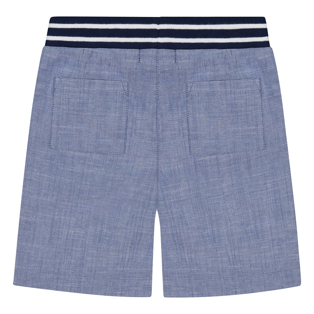 Boys Blue Suiting Jogger Short with Ribbed Waistband