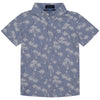 Boys Palm Tree Print Knit Button Down Shirt