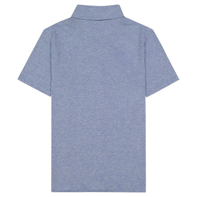 Boys Blue Knit Button Down Polo Shirt