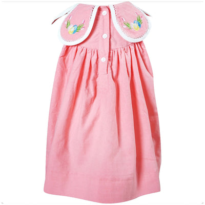Baby and Little Girls Petal Collar Embroidered Easter Dress