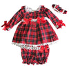 Baby Girls Red Tartan Dress Set