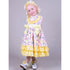 Little Girls Lemon Yellow and Pink Floral Dress