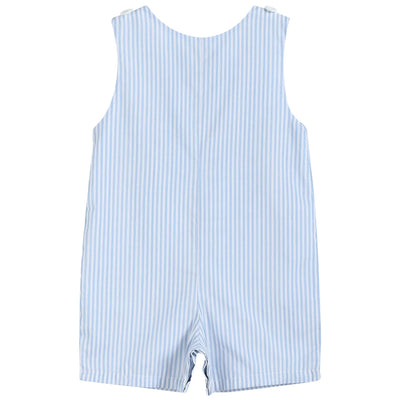 Light Blue Birthday Boy Applique Shortalls