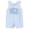 Light Blue Birthday Boy Applique Shortalls