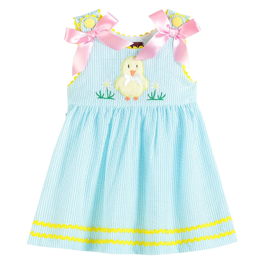 Blue and Pink Pastel Chicks Easter Dress