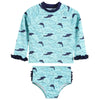 Dolphins Rashguard and Bottoms 2 Piece Swim Set