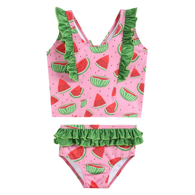 Watermelon Ruffle Tankini Swim Set