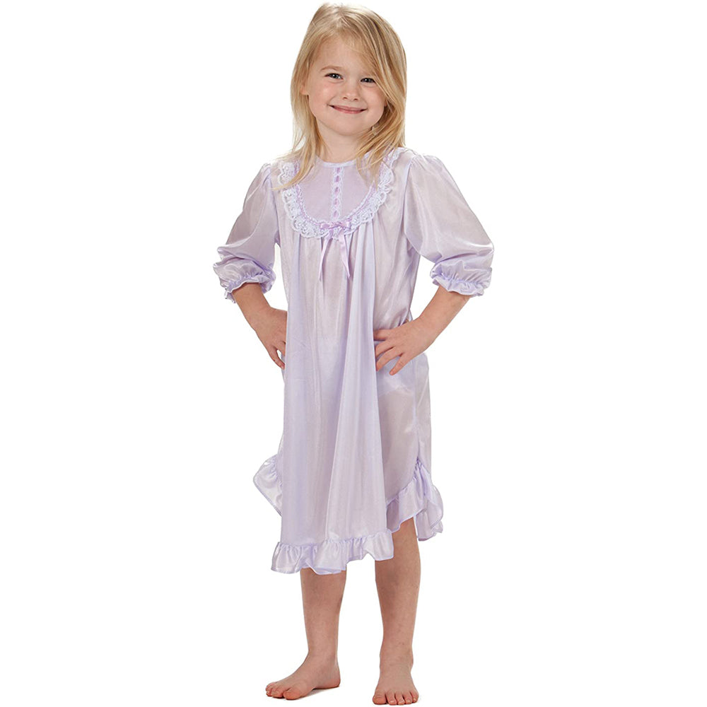 Lilac Traditional Long Sleeve Night Gown
