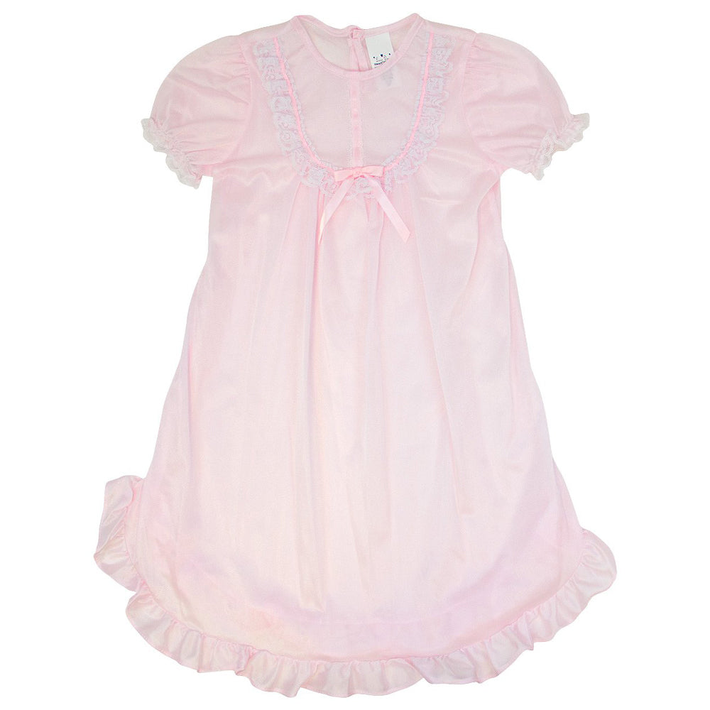 Pink Traditional Short Sleeve Night Gown Pink Traditional Short Sleeve Night Gown