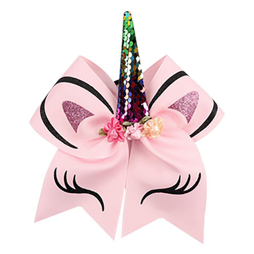 Pink Unicorn Bow Pony Tail Holder