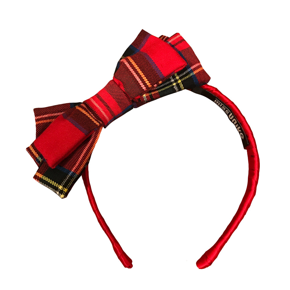 Miss Luciana Plaid Bow Headband