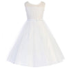 Big Girls 6-12 Aurora White Scalloped Lace and Tulle Communion Dress