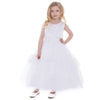 Big Girls 6-16 Layla White Lace Applique and Tulle 2 Tier Skirt Communion Dress