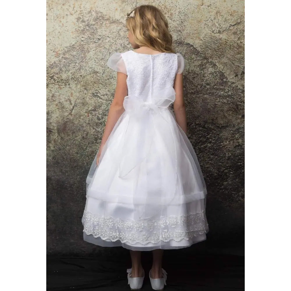 Big Girls 6-16 Grace White Lace and Organza Communion Dress
