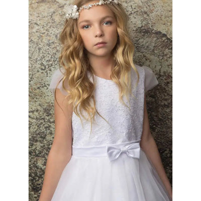 Big Girls 6-16 Grace White Lace and Organza Communion Dress