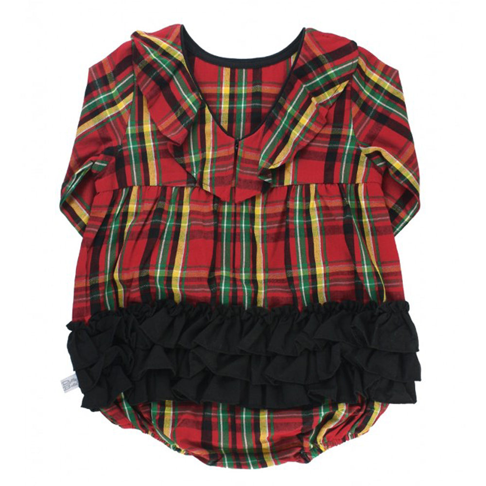 Remington Plaid Ruffle Bubble Romper