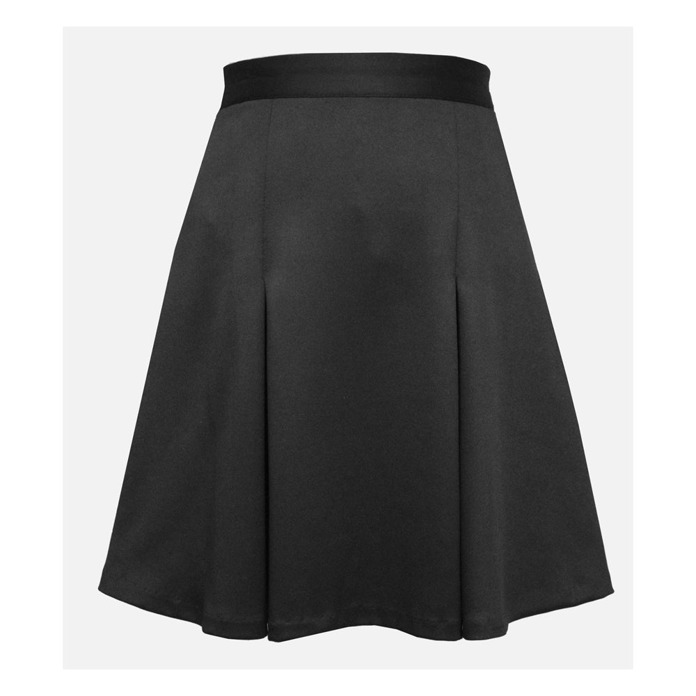 Basic Solid Black High Waisted Flippy Skirt