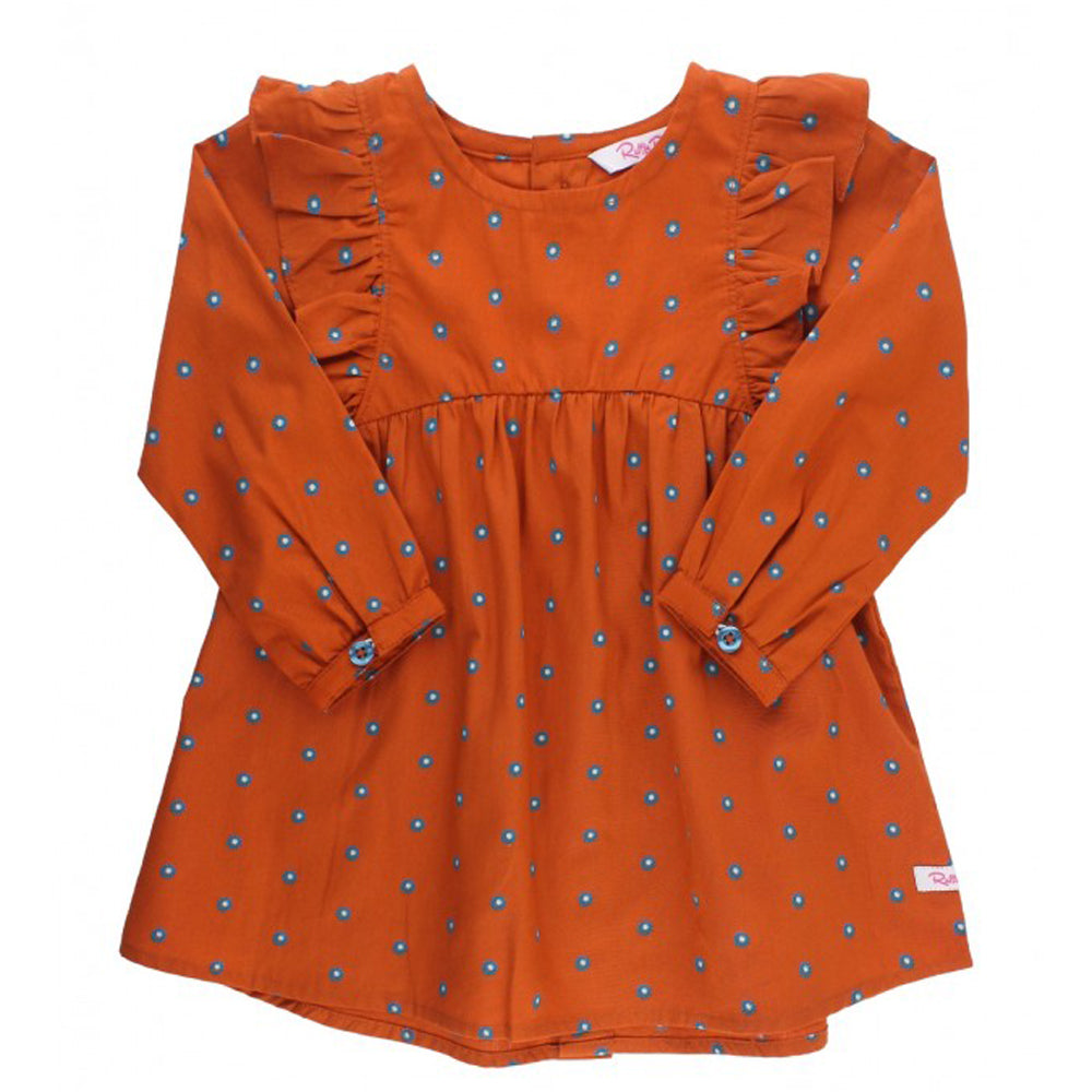 Spiced Clove Flutter Button Back Dress